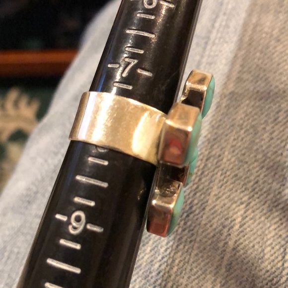 Unique adjustable turquoise and silver ring - Picture 6 of 6